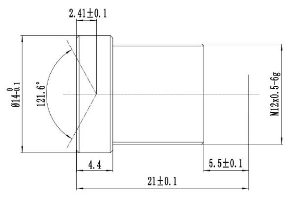 Lente larga da placa do cctv do ângulo 2.6mm F2.2 2mp m12 da montagem de S para o sensor de 1/4 de polegada