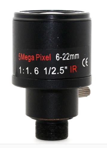objetiva manual do monitor da segurança do zumbido da lente M12 de 5MP HD 6-22mm para a câmera do IP do cctv e a câmera